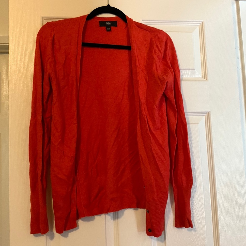 Long orange cardigan XS